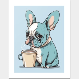 Dog Drinking Coffee Posters and Art